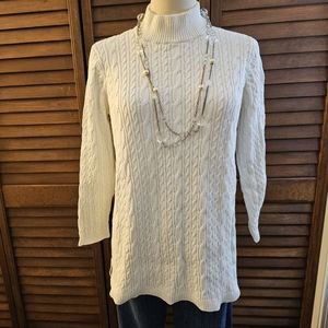 Land's End Cotton Knit Mock Turtleneck Sweater (SP)